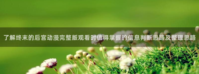omofun在线追番:了解终末的后宫动漫完整版观看时值得掌握的信息判断思路及整理思路配图