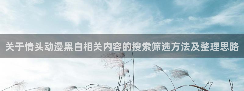 omofun动漫:关于情头动漫黑白相关内容的搜索筛选方法及整理思路配图